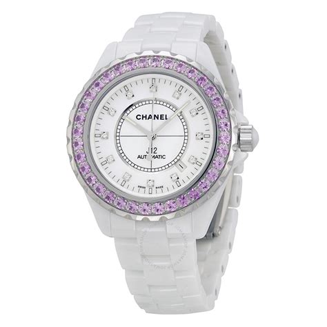 chanel white ceramic flower watch|chanel j12 white watch price.